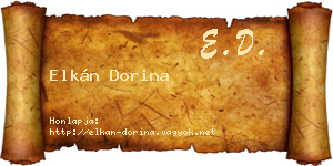 Elkán Dorina névjegykártya